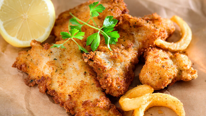 fried catfish with lemon
