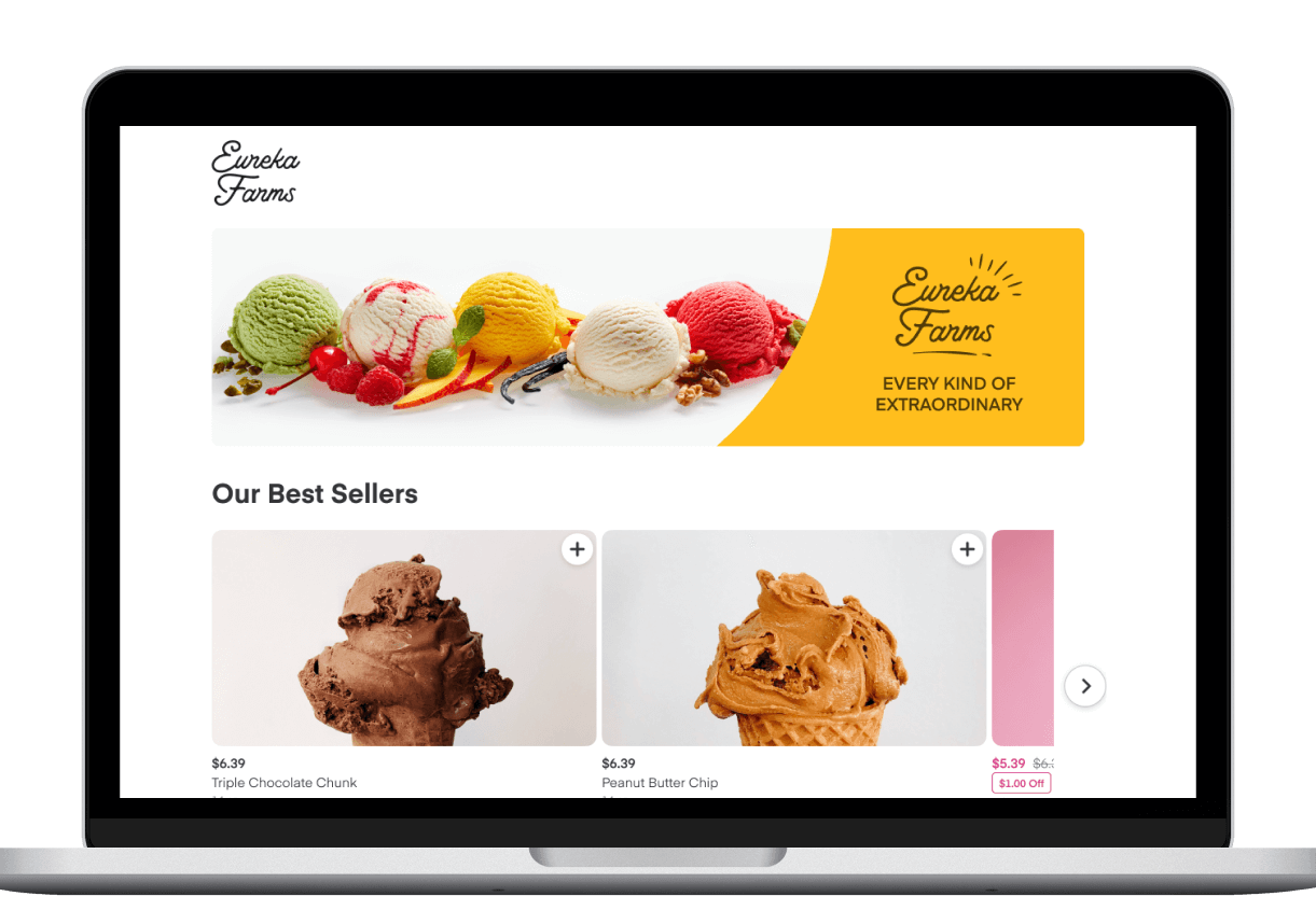 Example of a brand page from Eureka Farms