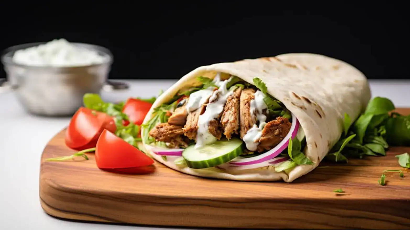 loaded chicken gyros