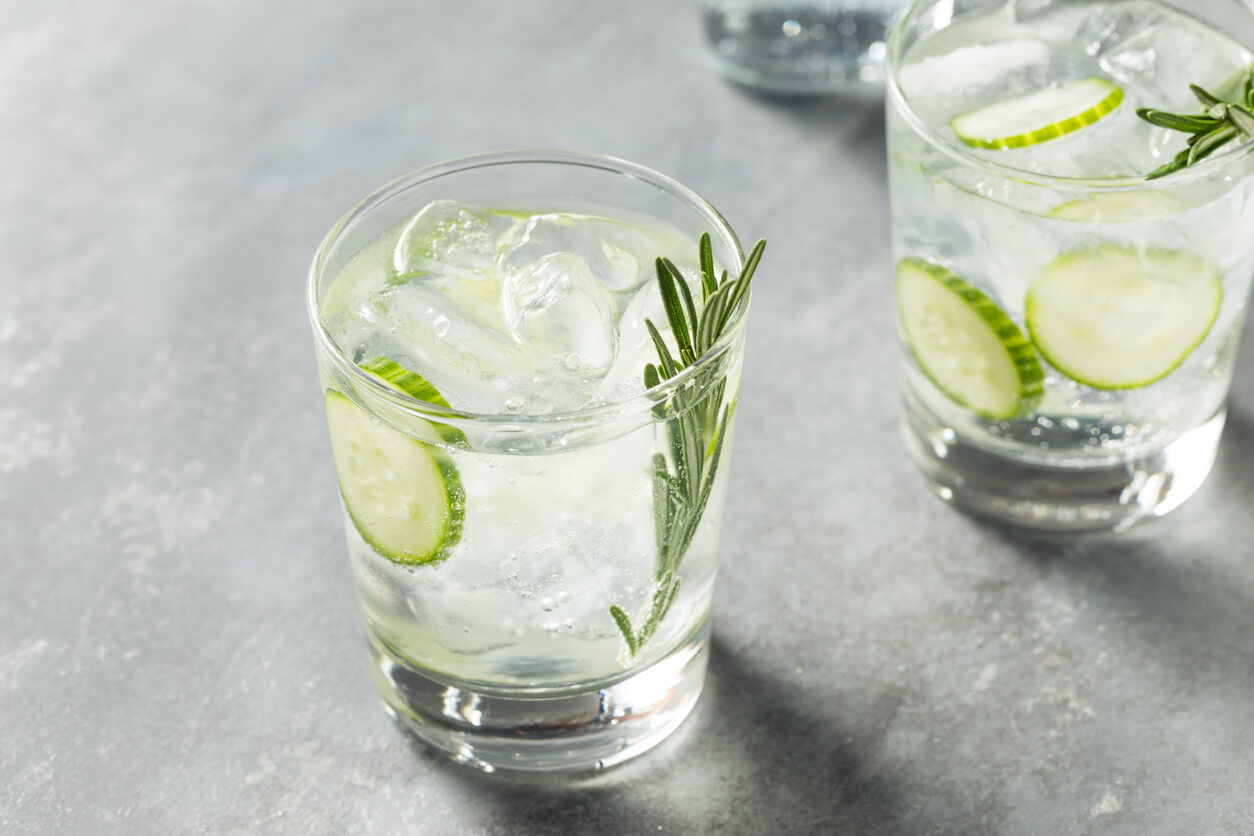 Refreshing Boozy Rosemary Gin and Tonic with Cucumber