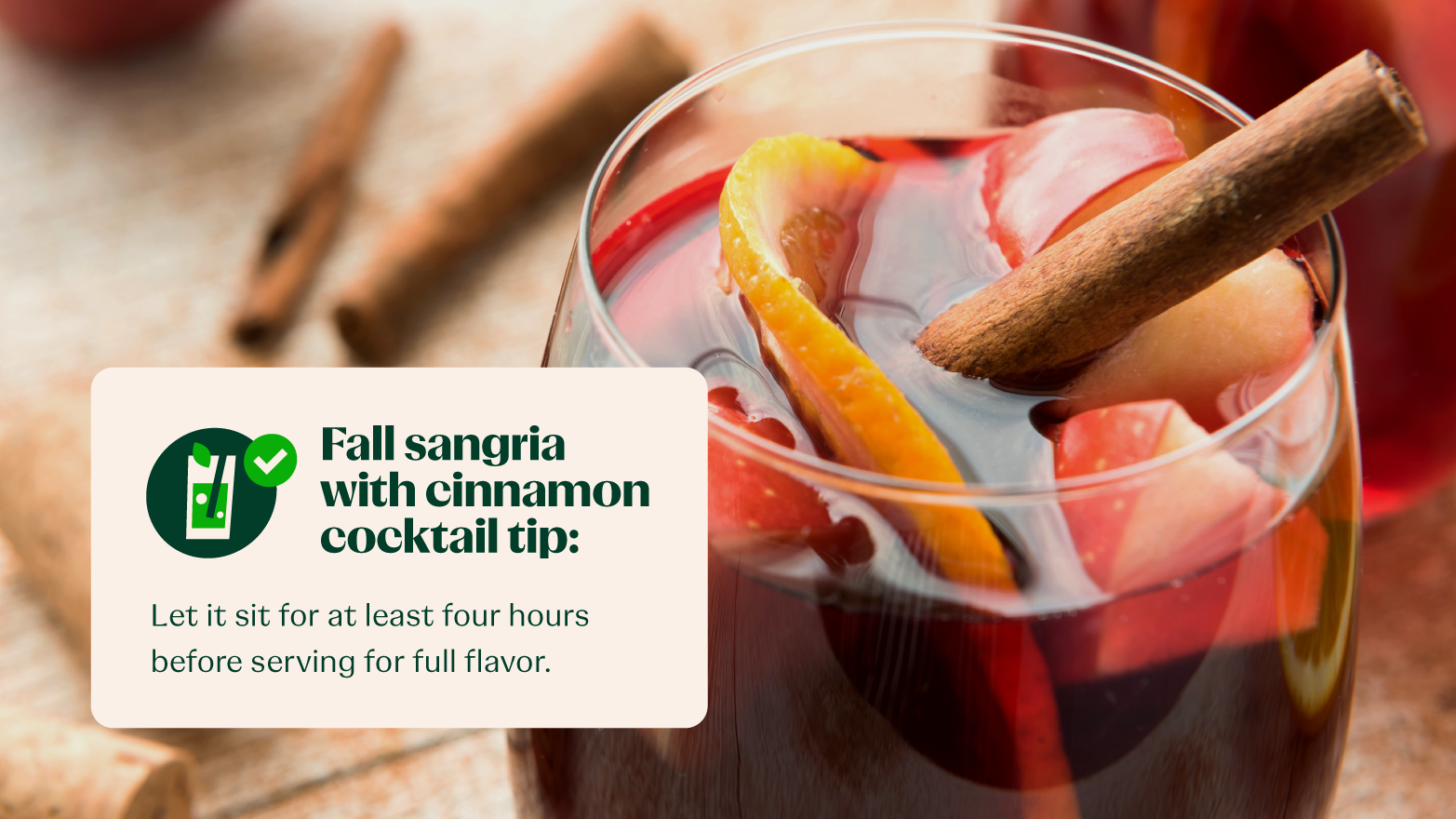 fall sangria cocktail with cinnamon