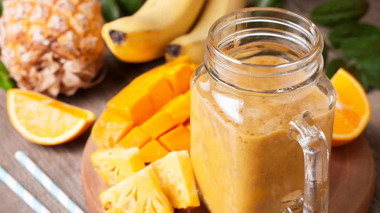 Photo of tropical fruit smoothie