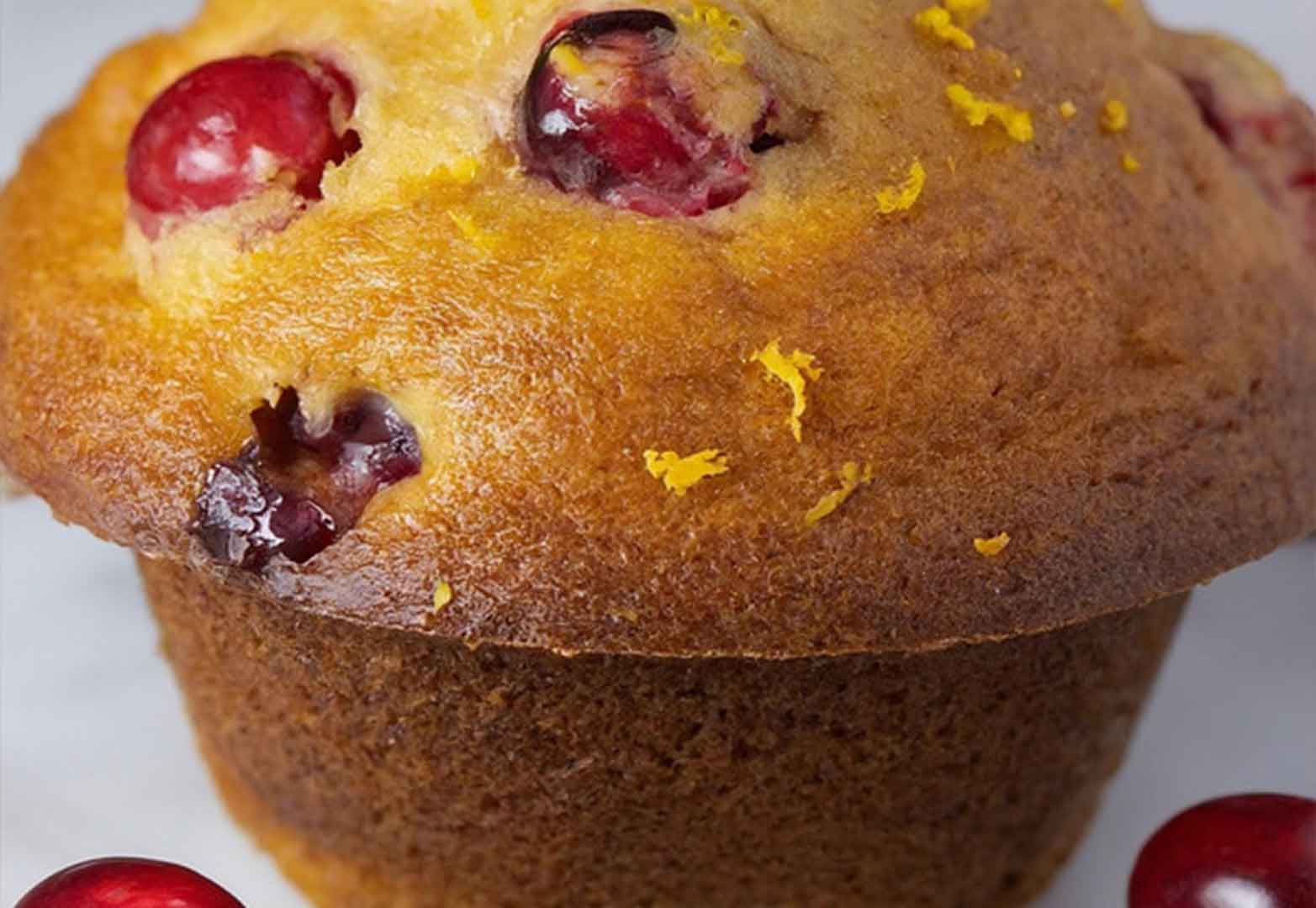 Homemade orange cranberry muffin