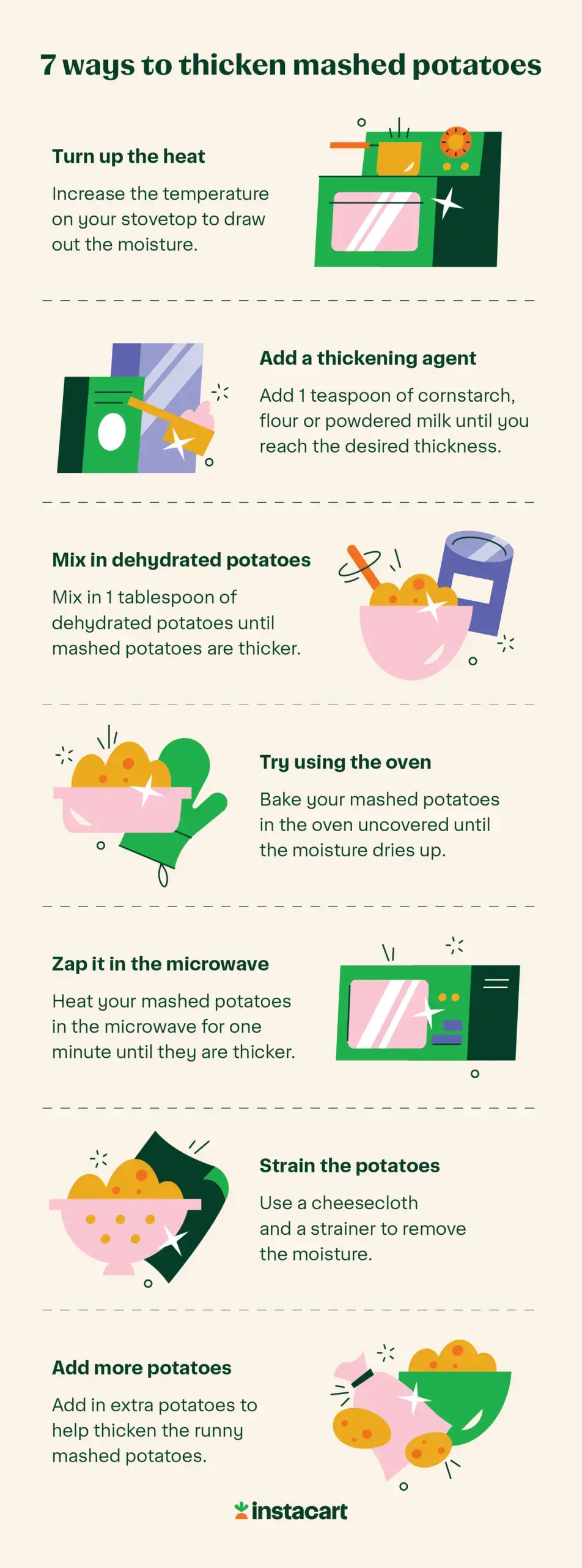 illustration of how to thicken mashed potatoes