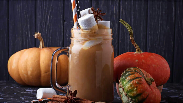 Pumpkin spice white hot chocolate
