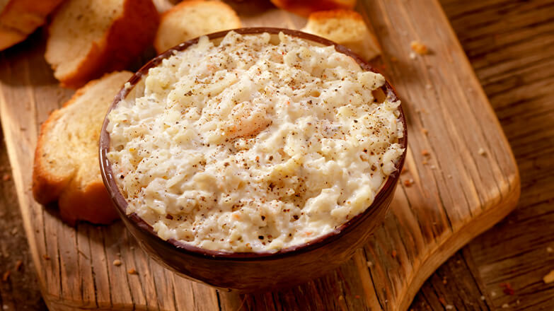 crawfish dip at mardi gras party
