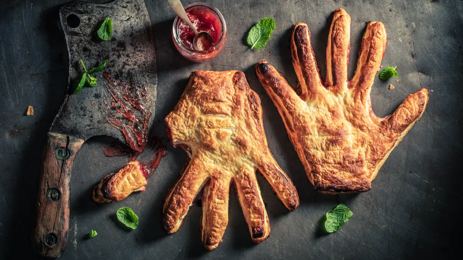 Creepy Halloween hand pies