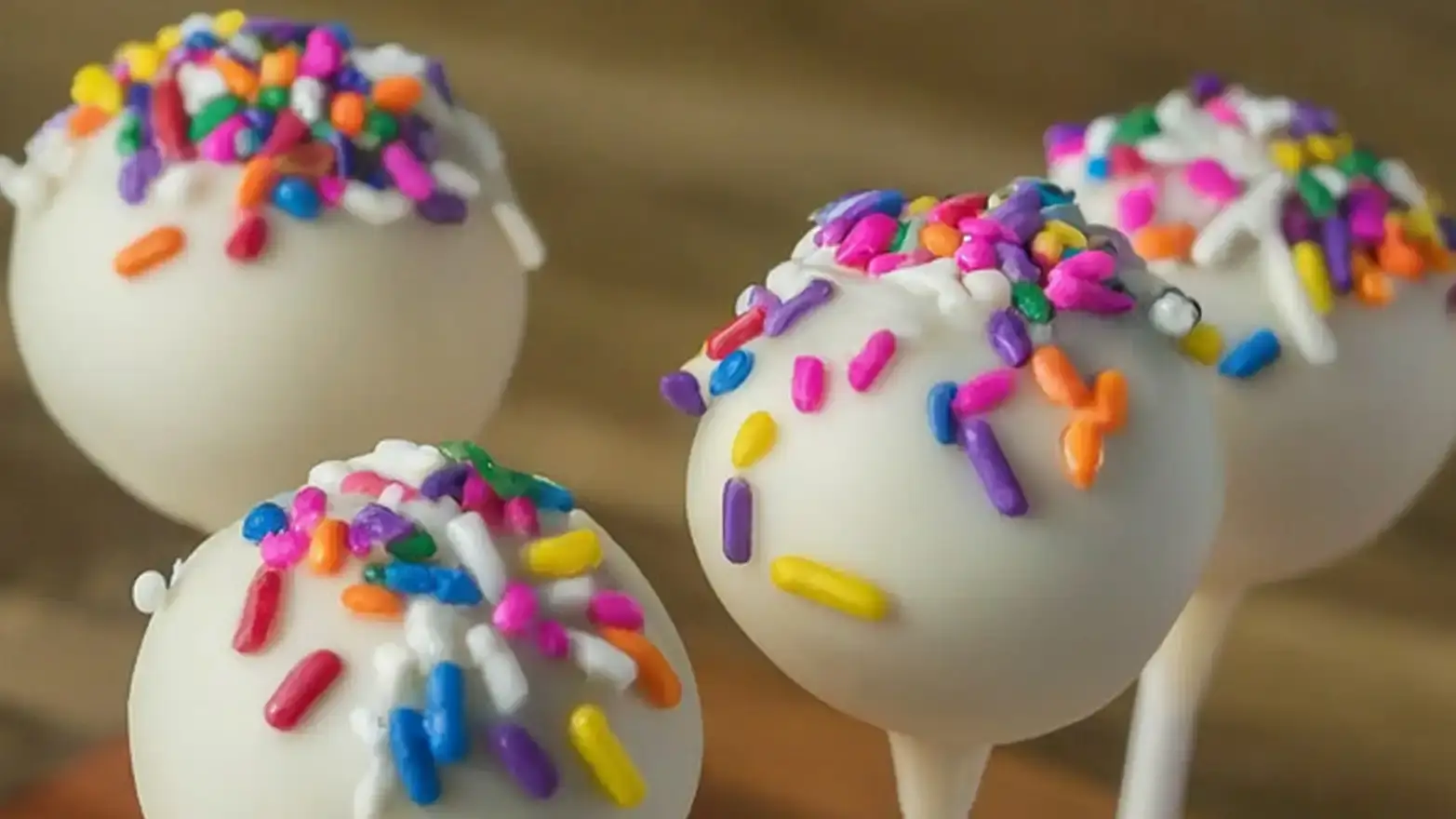 Birthday cake pops with sprinkles