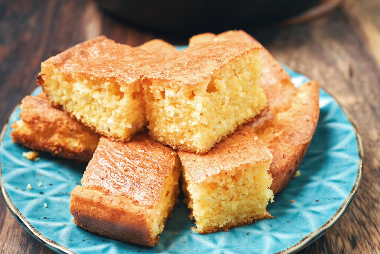 Corn Bread on a plate.