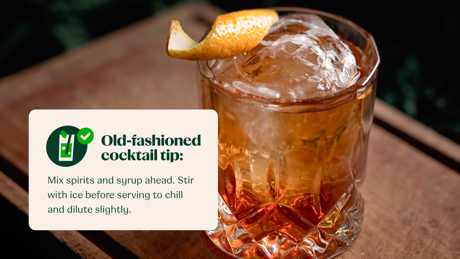 Old fashioned cocktail