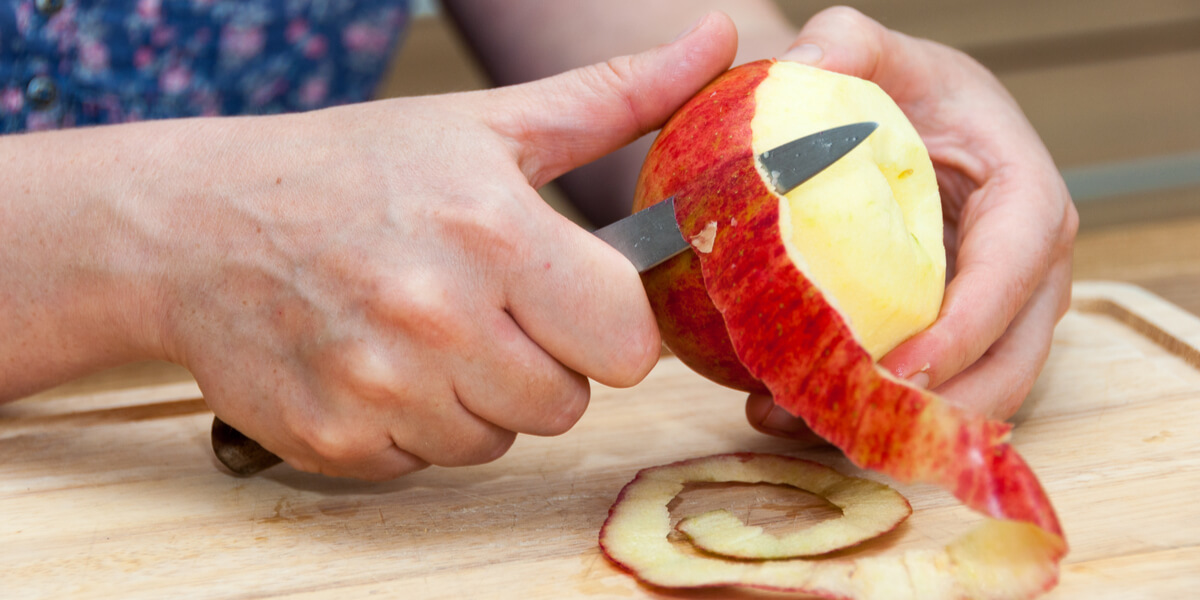 Peeling an apple