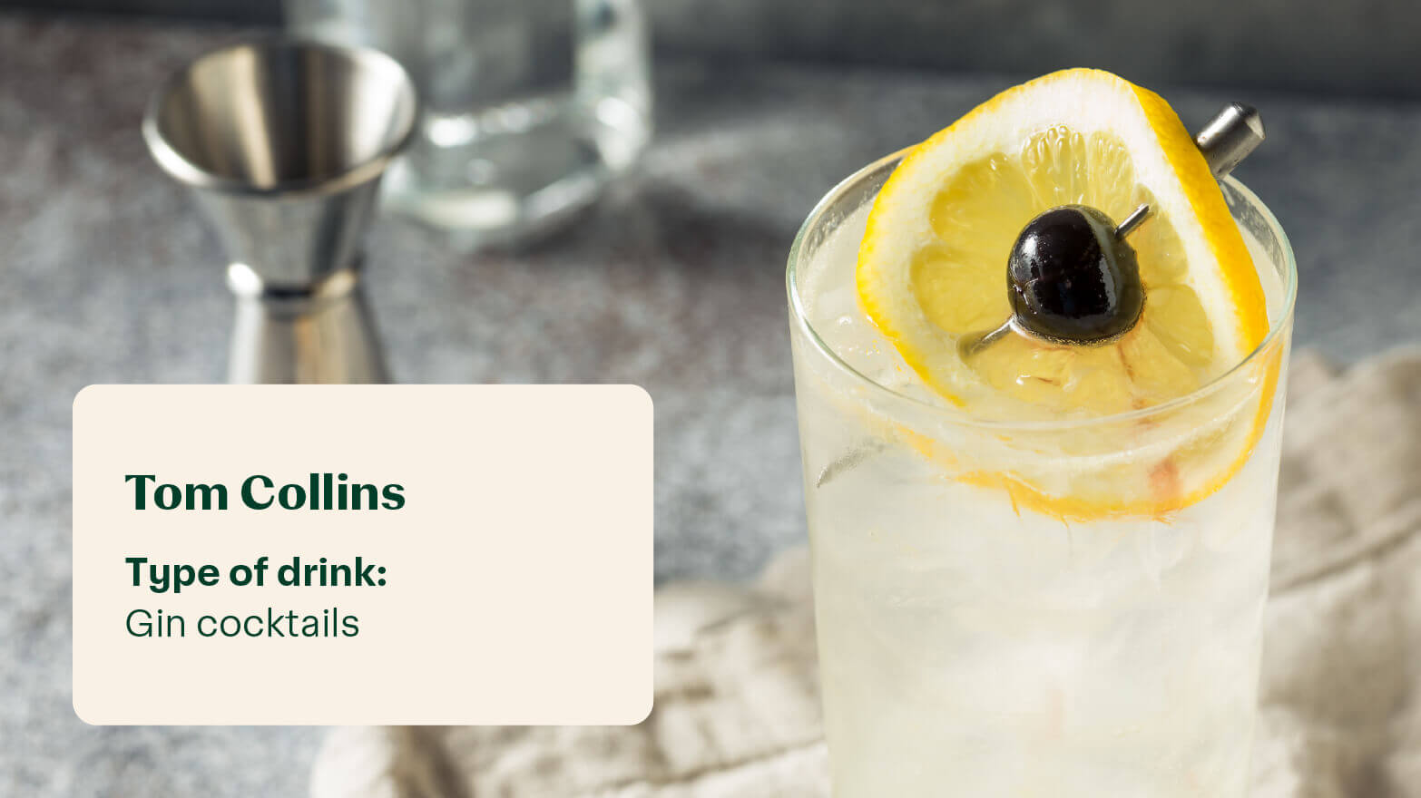 Tom Collins summer cocktail.