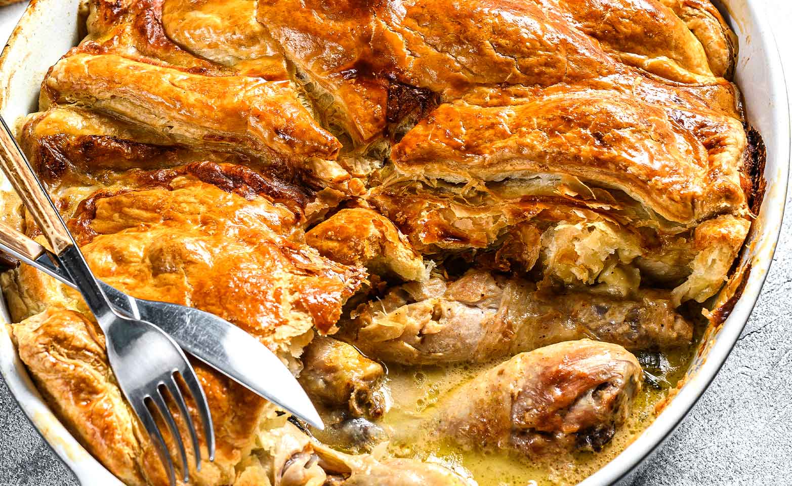 Stock image of crescent roll chicken casserole