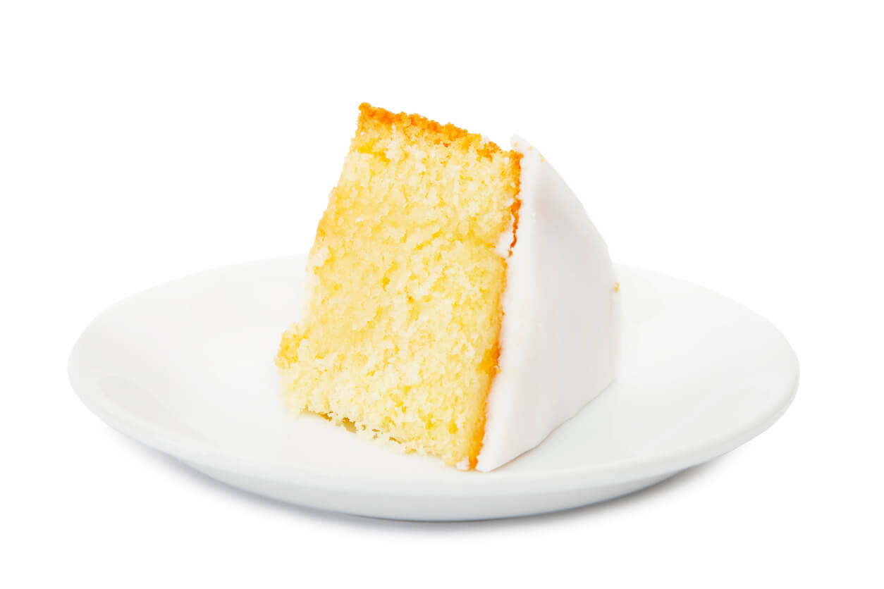 Lemon cake on a plate.