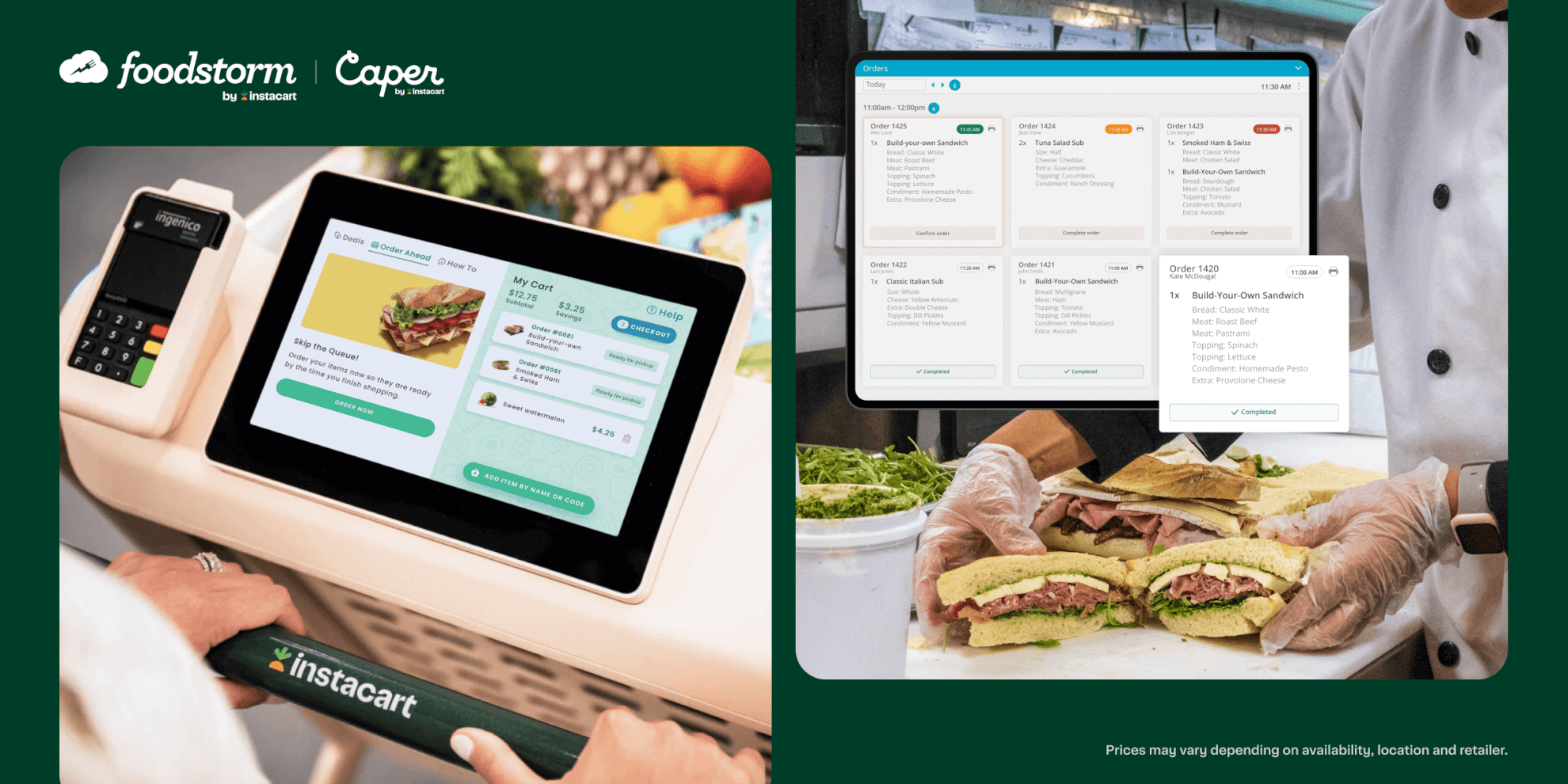 Instacart Caper Carts + FoodStorm Order Ahead