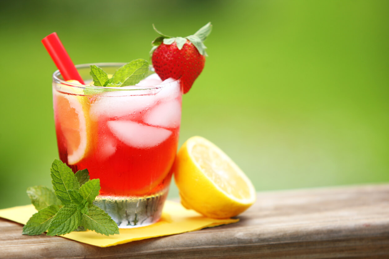 Strawberry Tea on the table.