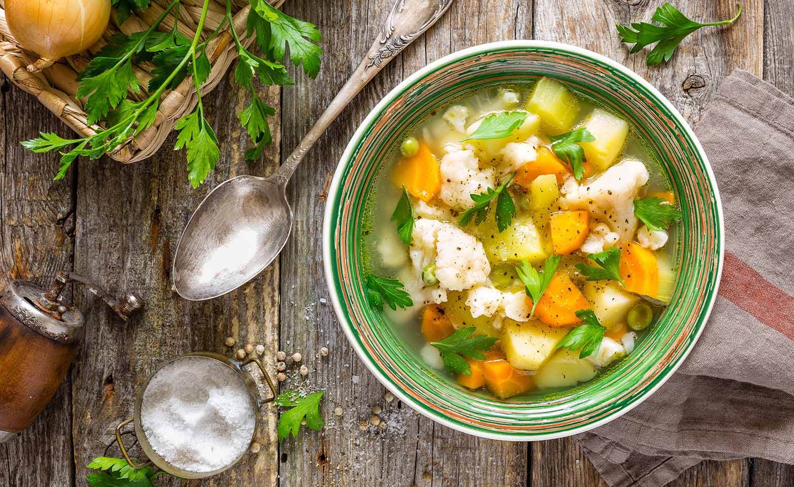 Hearty keto vegetable soup