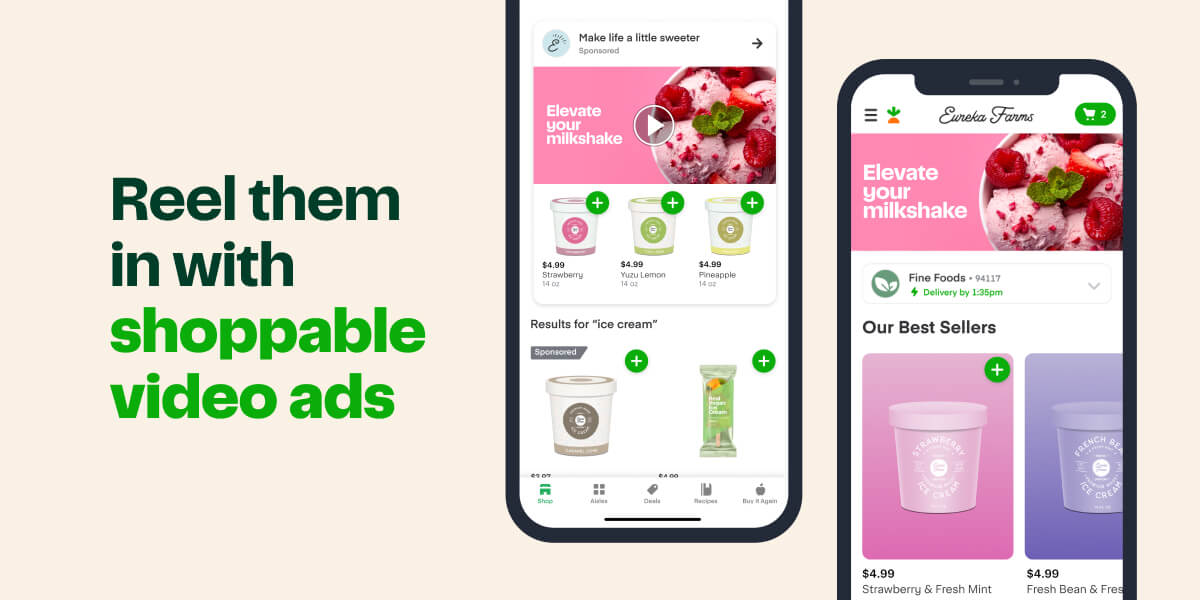 More images of shoppable video with the caption Reel them in with shoppable vidoe ads