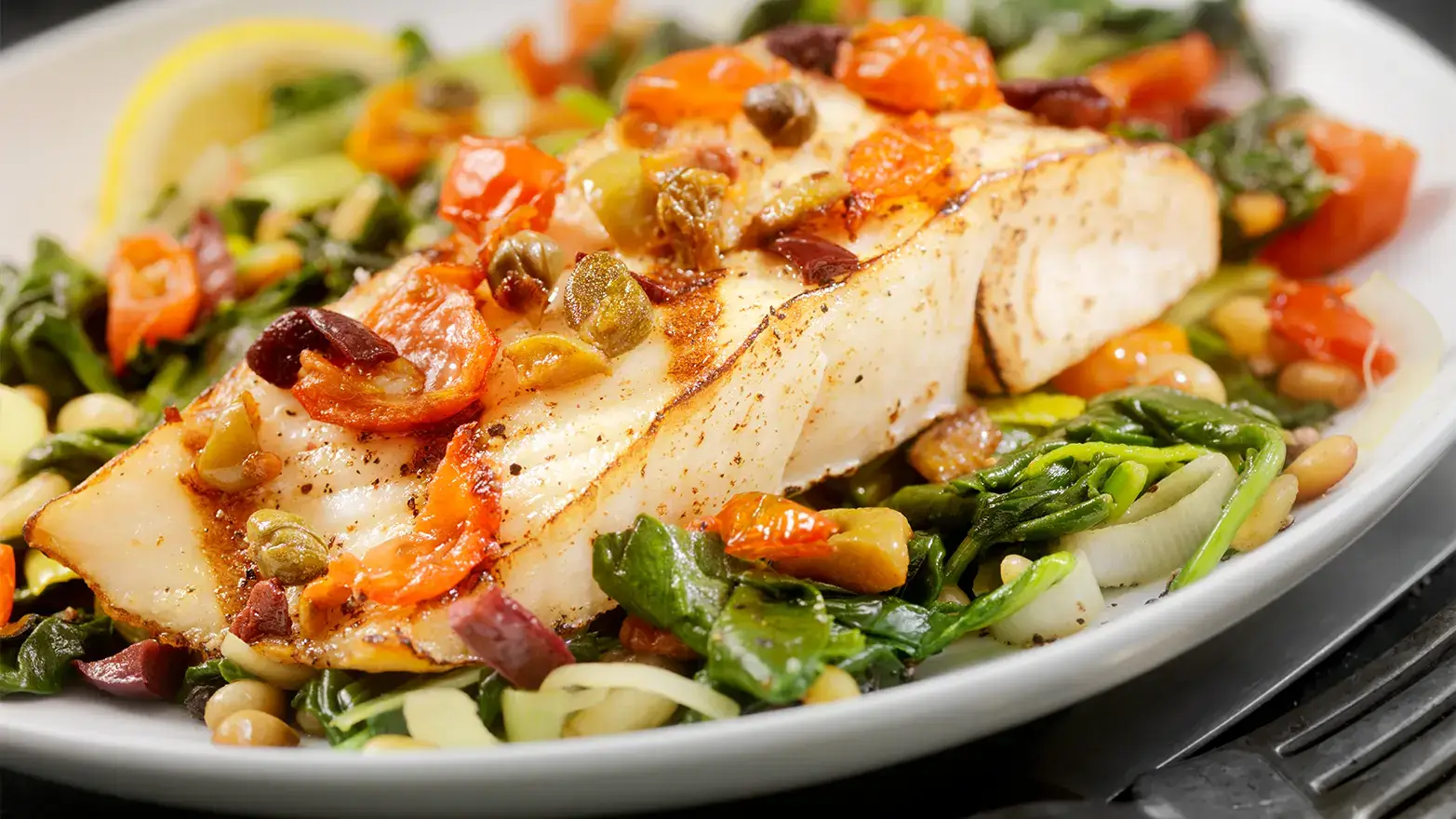 halibut with chili gremolata