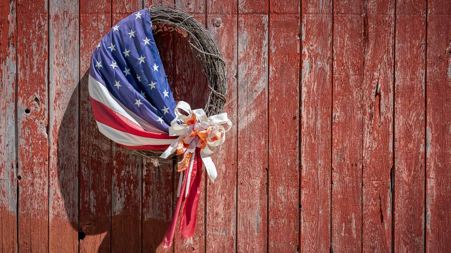 Memorial Day grapevine wreath