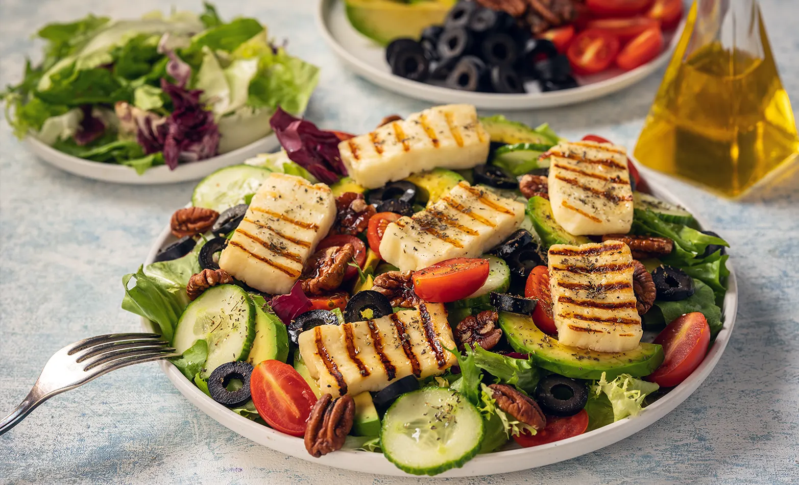 halloumi and roasted veggie salad