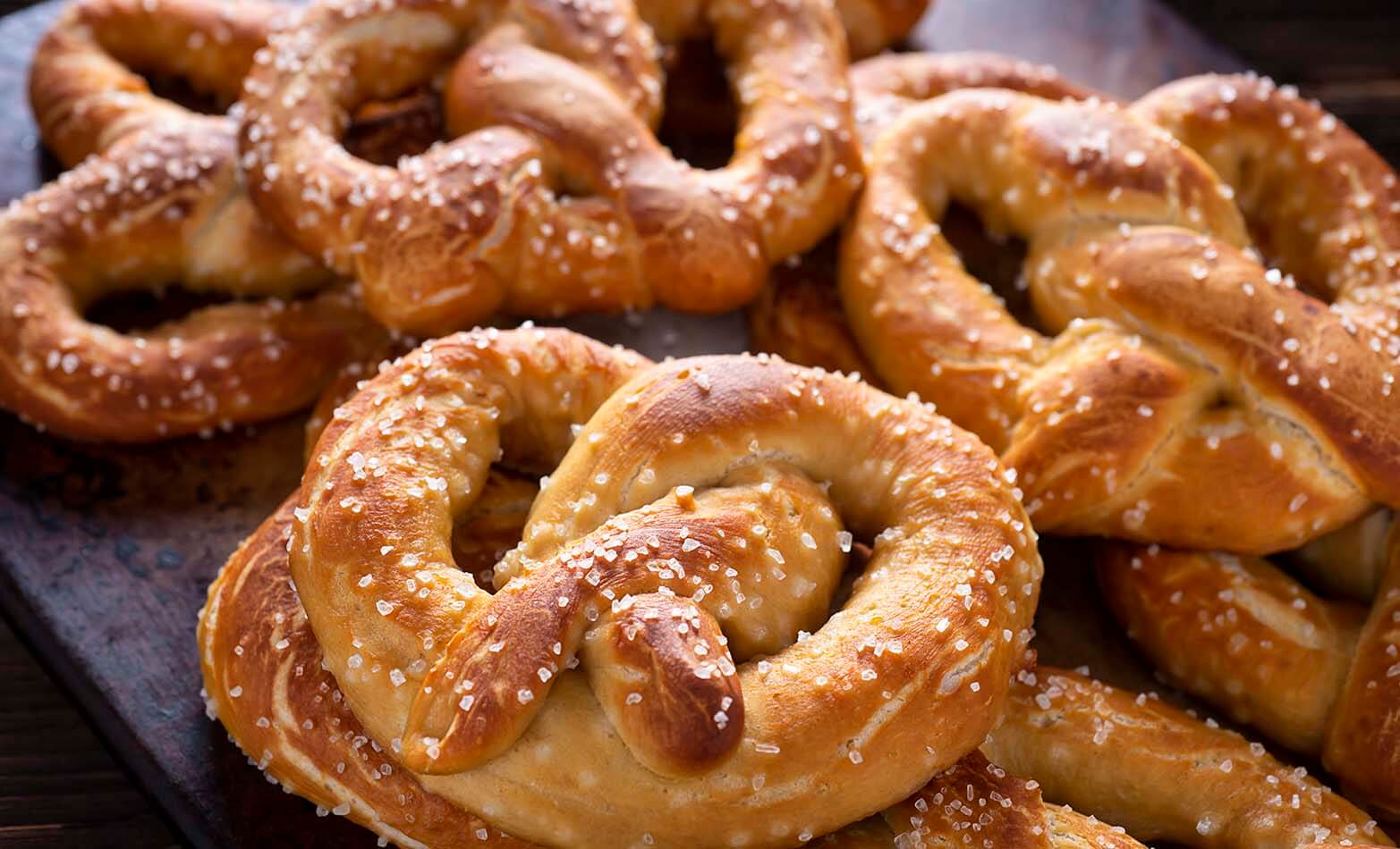 a pile of soft homemade salted pretzels
