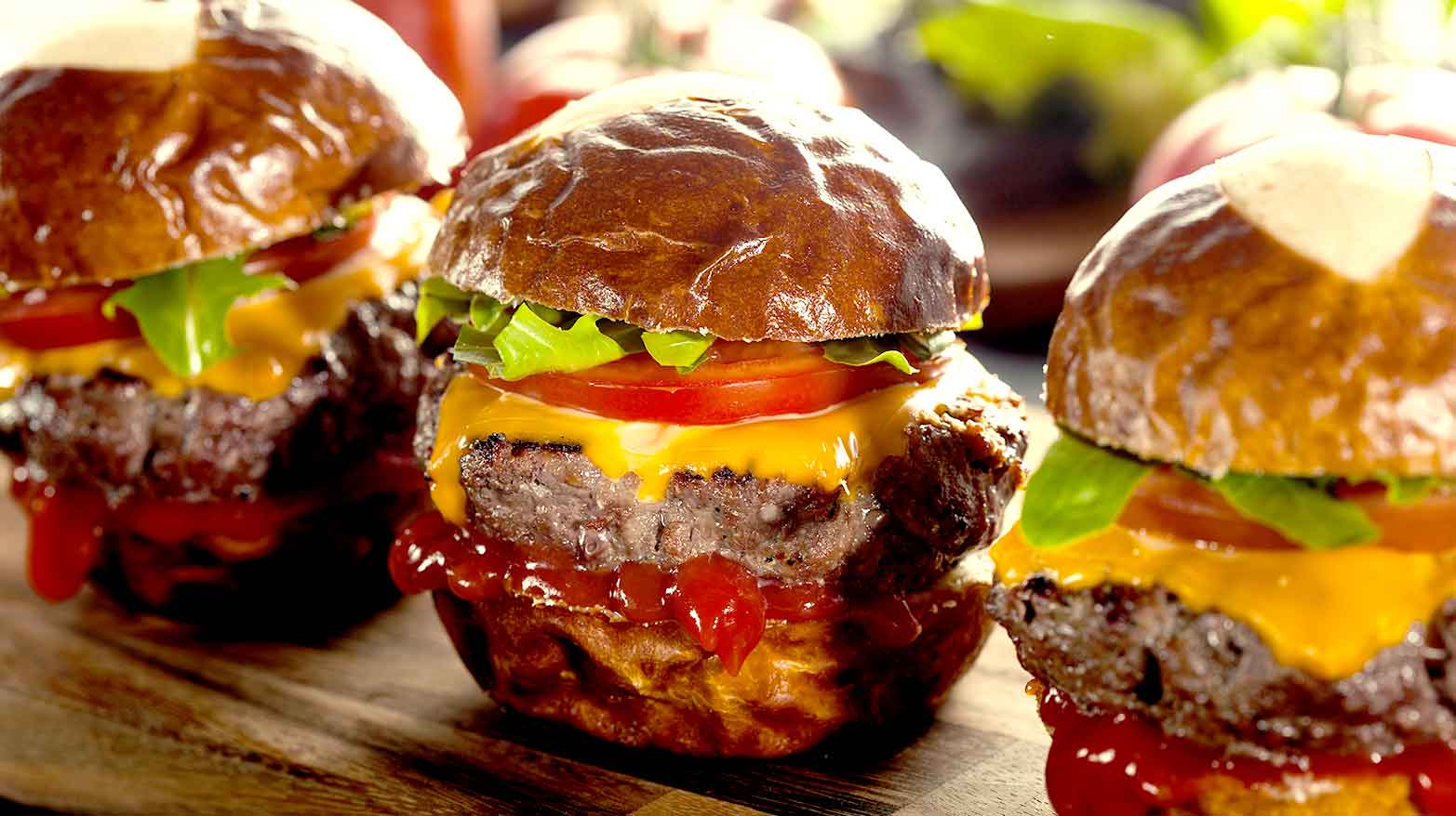 Hamburger sliders with BBQ sauce