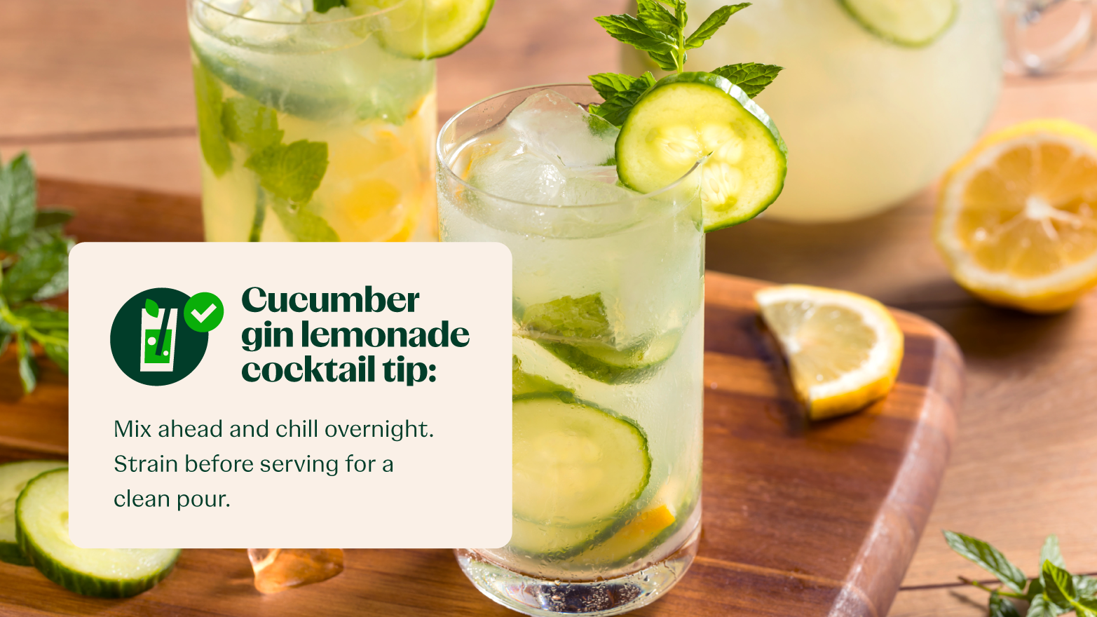 cucumber gin lemonade cocktails for batch prep