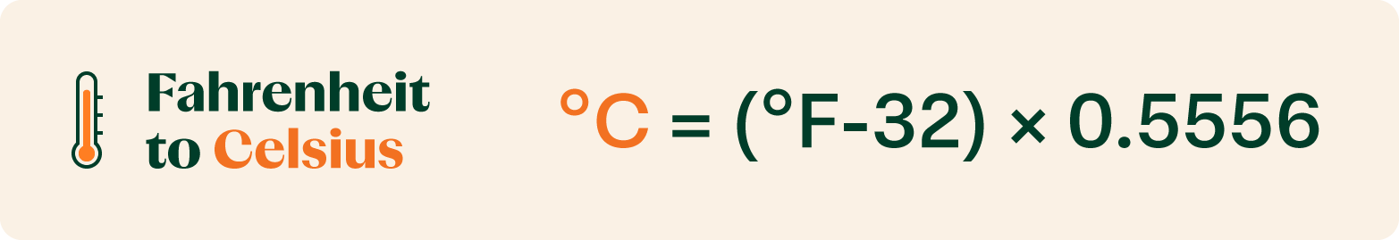 Fahrenheit to Celsius formula