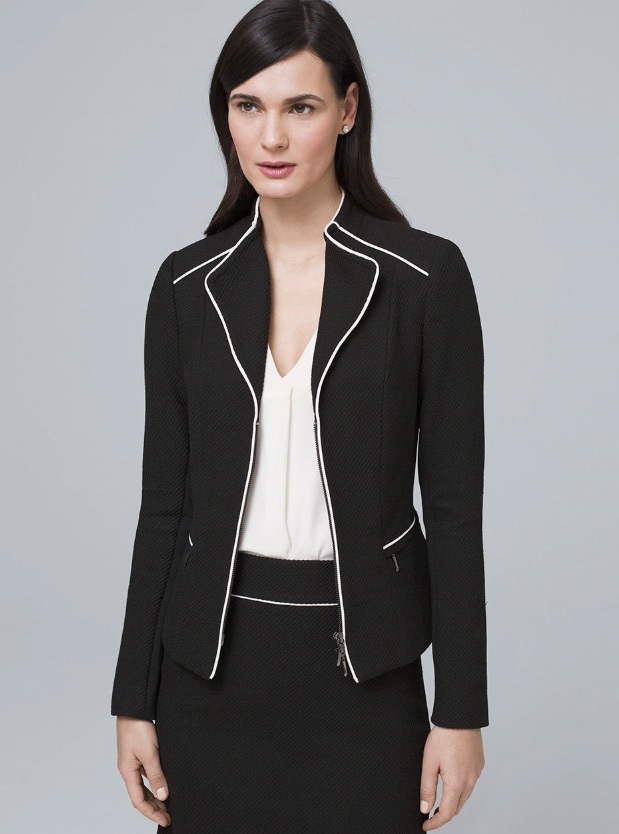 Black Jacket with White Piping