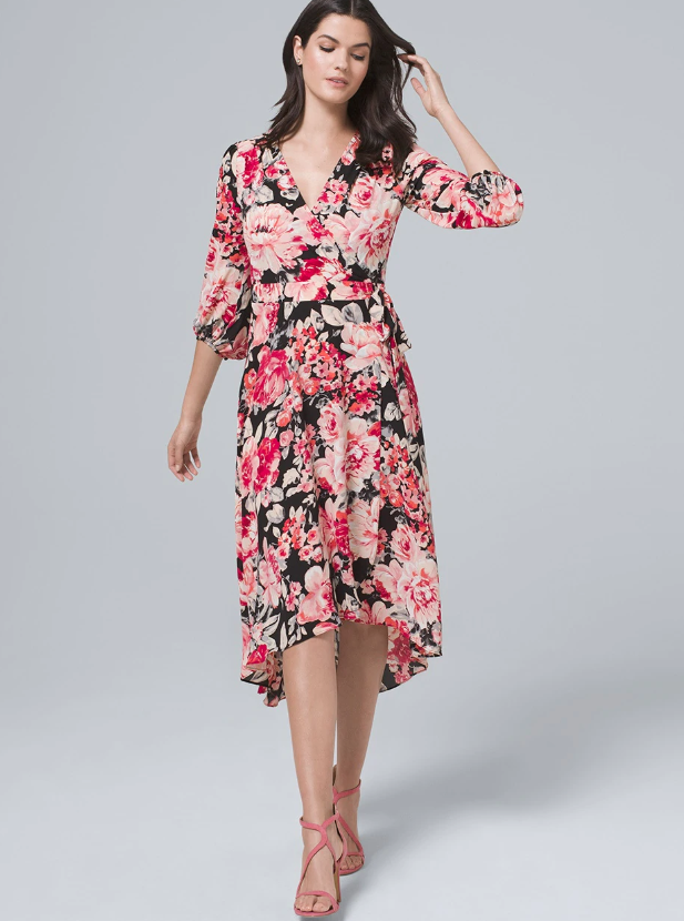 Convertible floral wrap dress