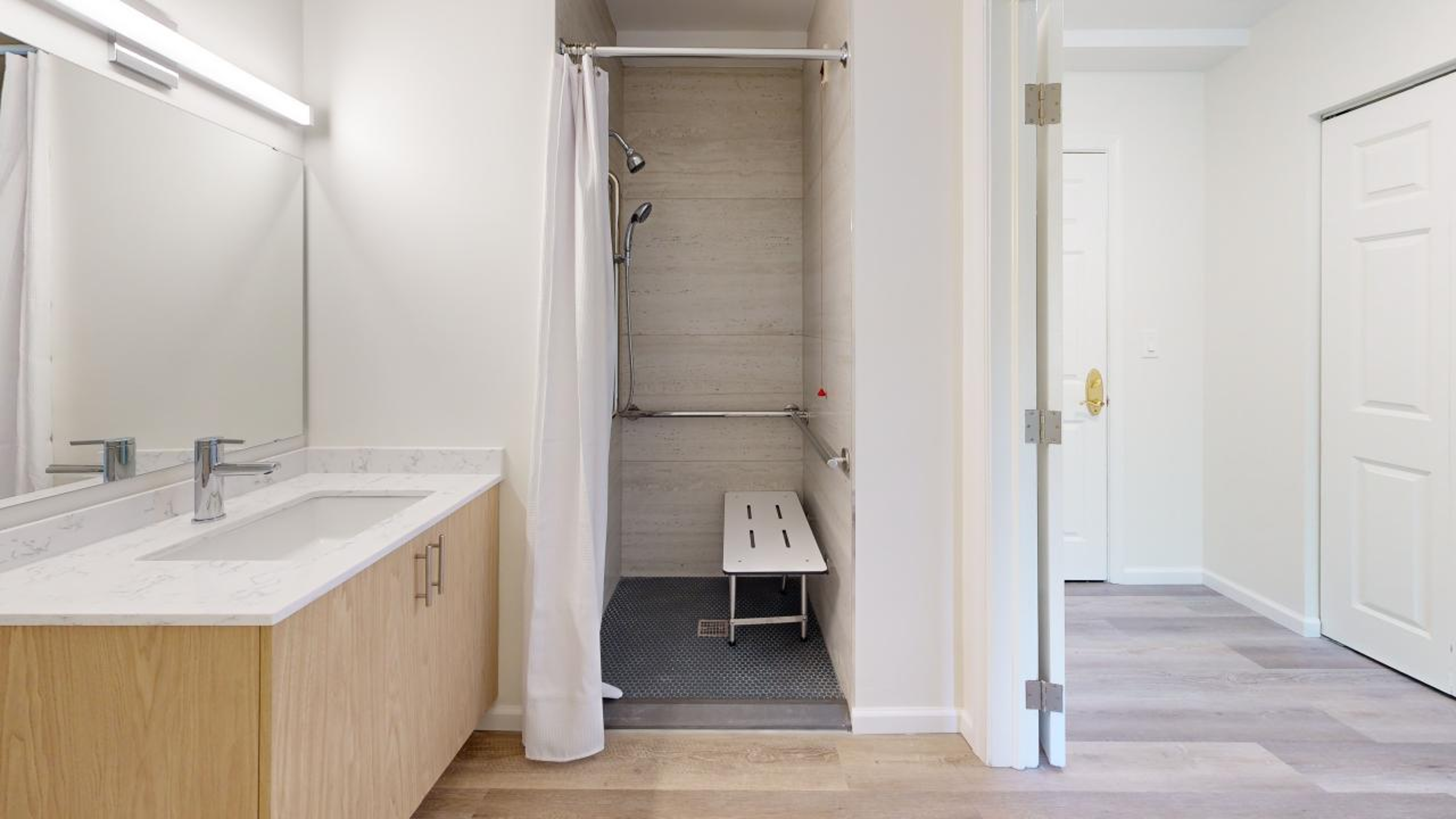 Comfortable spaces throughout - example bathroom