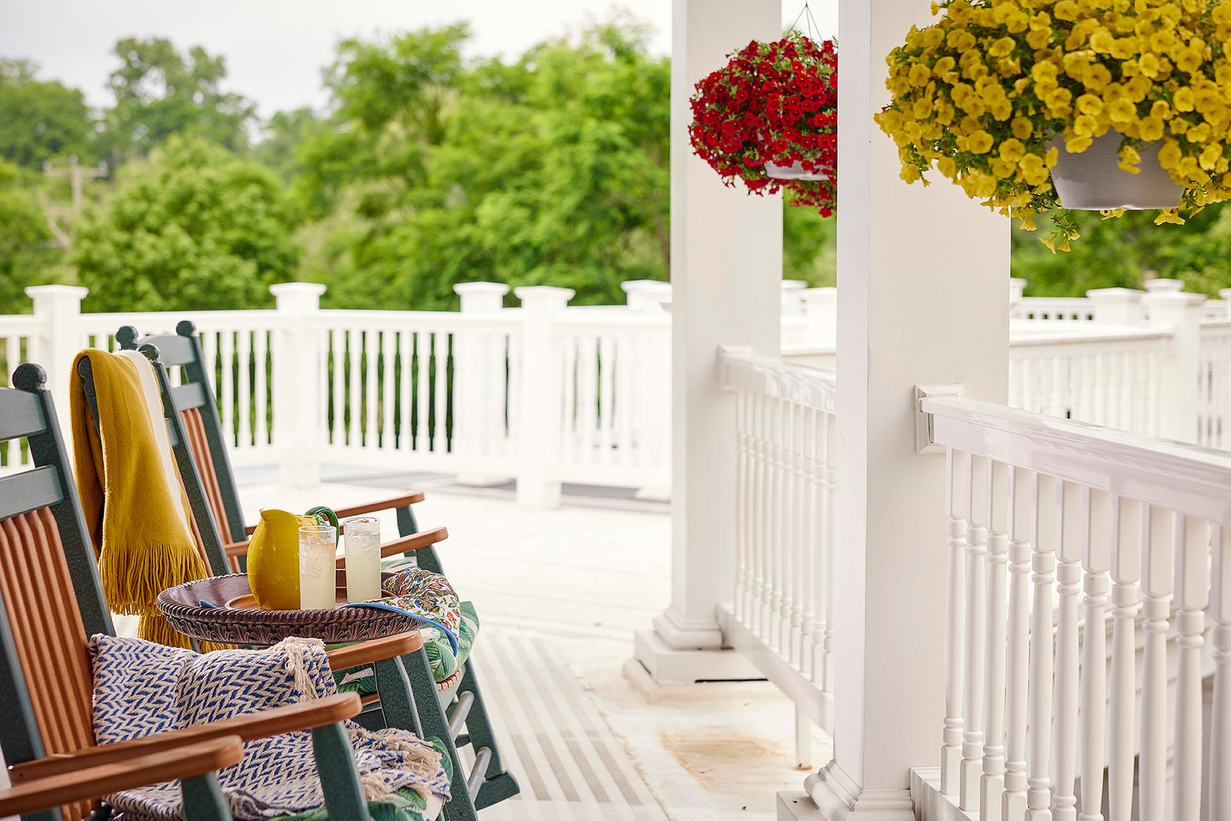 Rock away the afternoon while sipping lemonade on the front porch