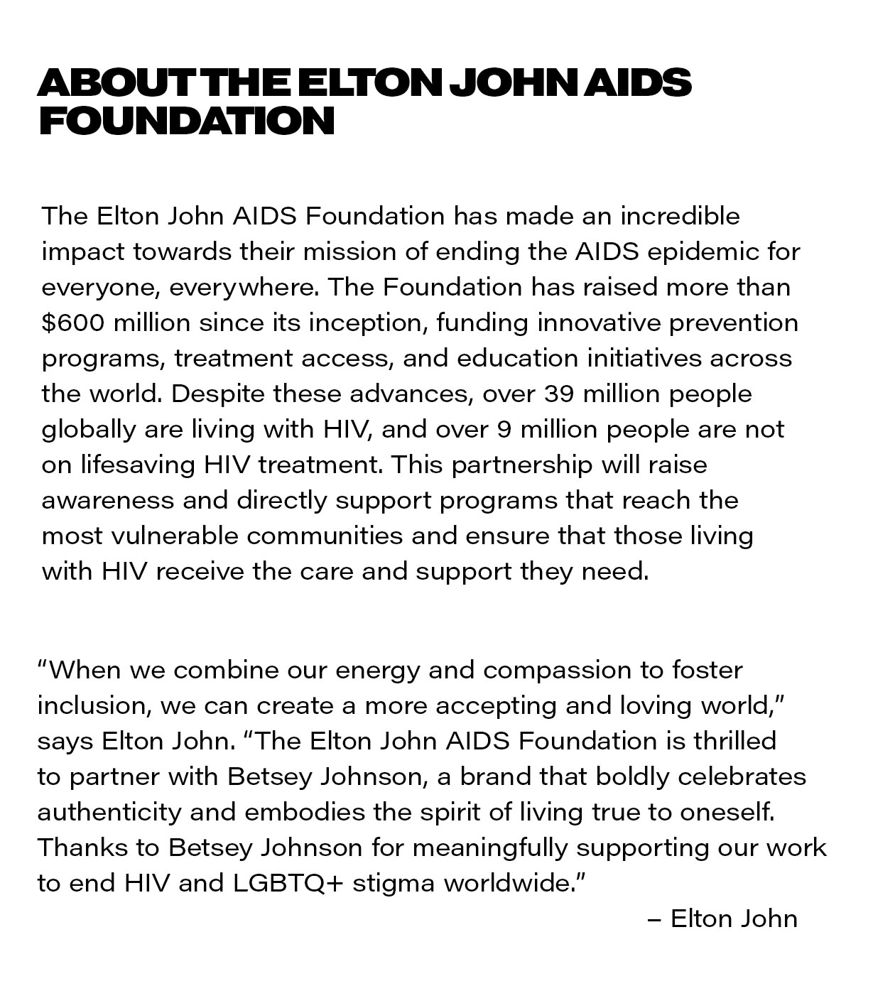 Text Box 2 - About Elton John AIDS Foundation