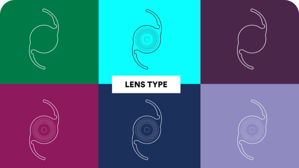 Colorful illustration of lens types