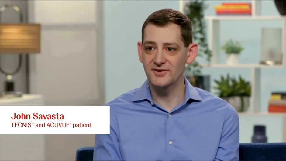 John Savasta, TECNIS and ACUVUE patient, in a interview setting
