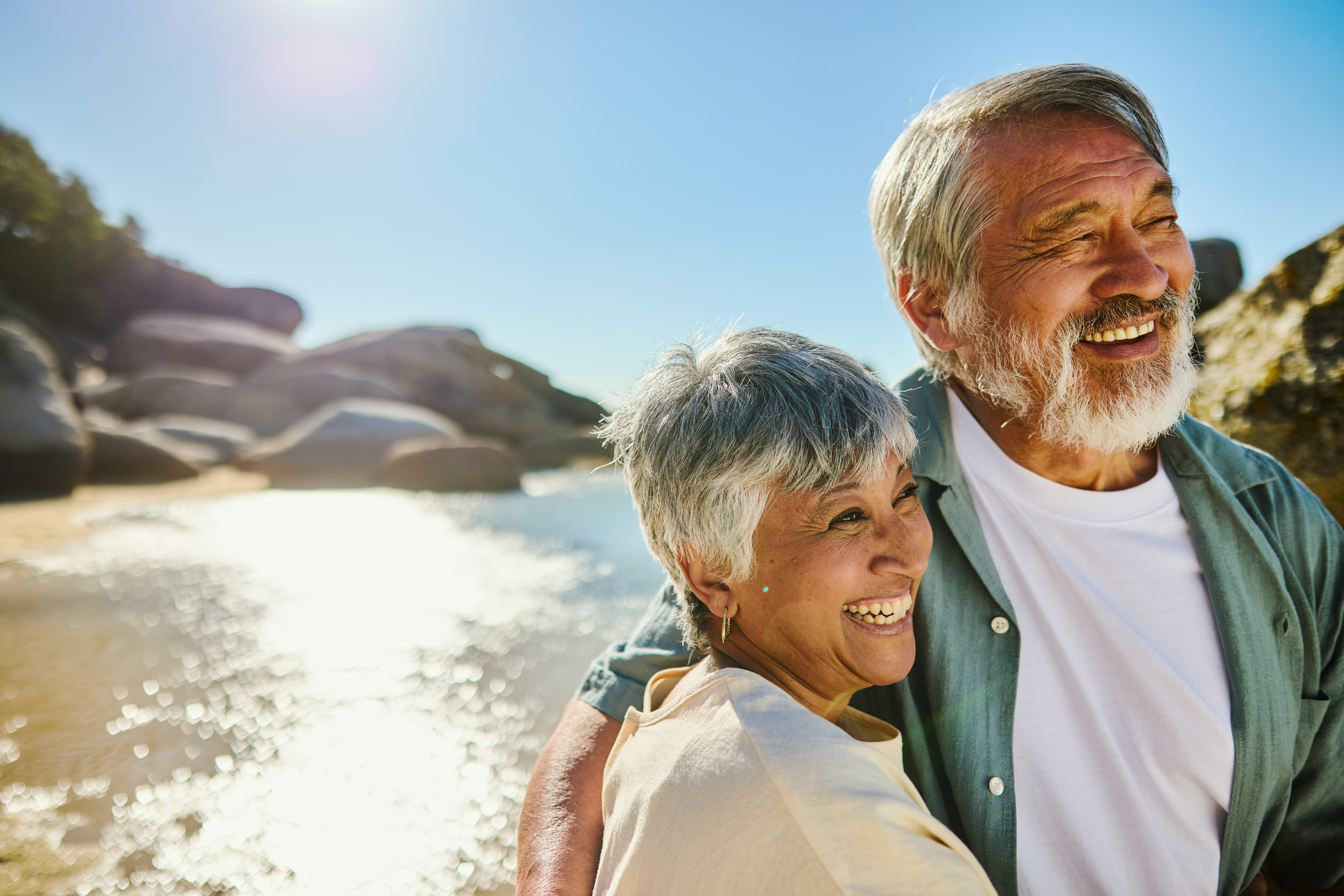 Older couple at the beach Older couple at the beach