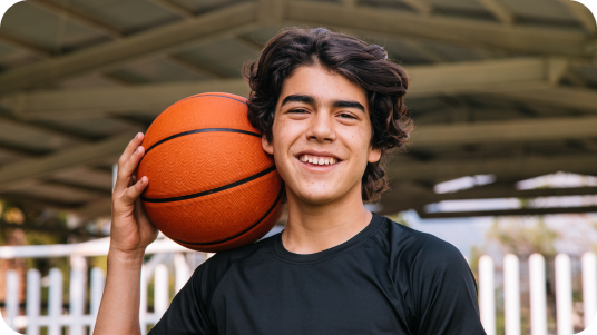 Boy with basketball