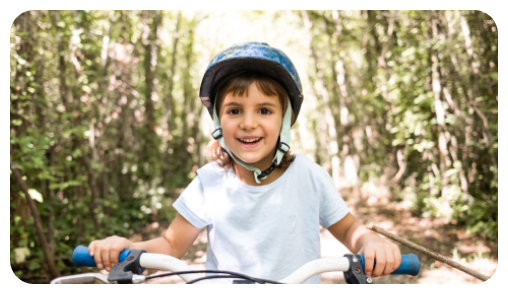 Young girl riding bike