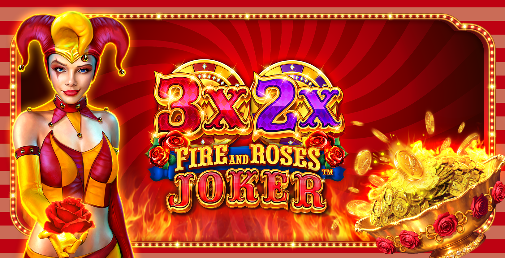 Caesars Palace Online Casino - 3x 2x Fire and Roses Joker