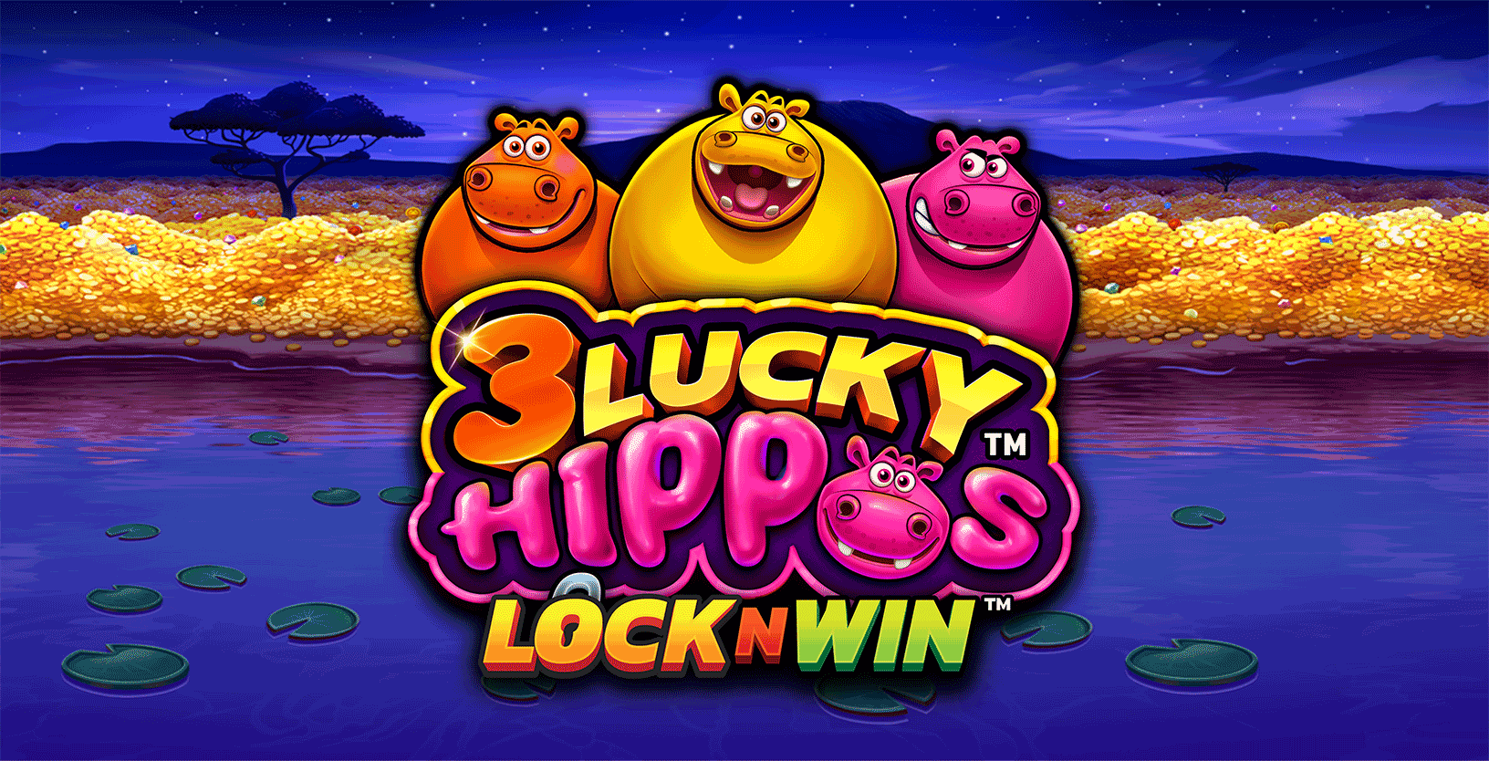3 Lucky Hippos - Game Title