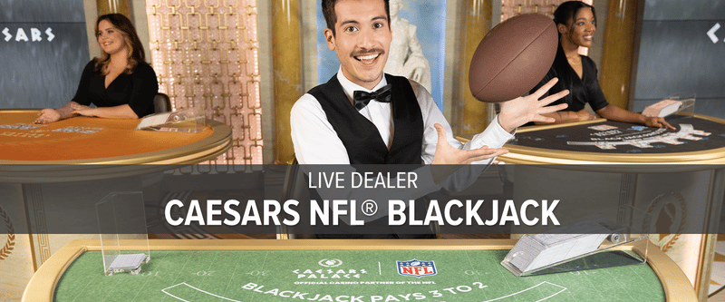 Live Dealer Caesars NFL® Blackjack (MI) - Game Title