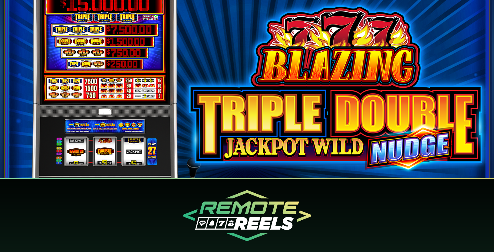 Blazing 777 Triple Double Jackpot Wild Nudge (2022) - Game Title