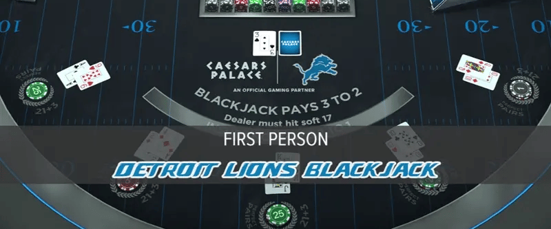 First Person Detroit Lions Blackjack - Game Title