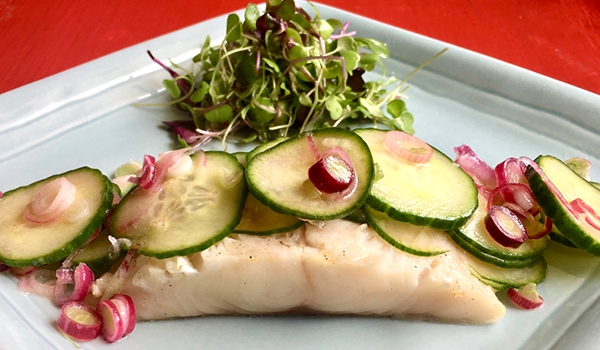 Grilled or Broiled Sablefish with Cucumber Salad