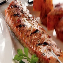 Jerked Wild Salmon and Spiced-Pineapple Skewers