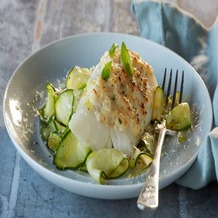 Alaskan Cod Parmesan with Zucchini “Noodles”