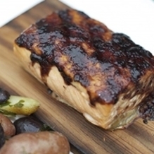 Grilled Halibut with Blueberry-Pepper Jam