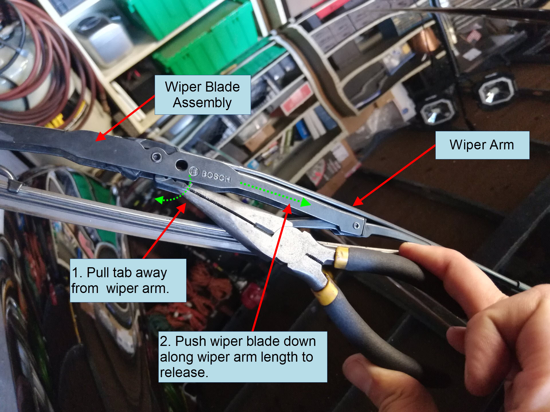 Air-cooled Porsche 911 windshield wiper blade replacement
