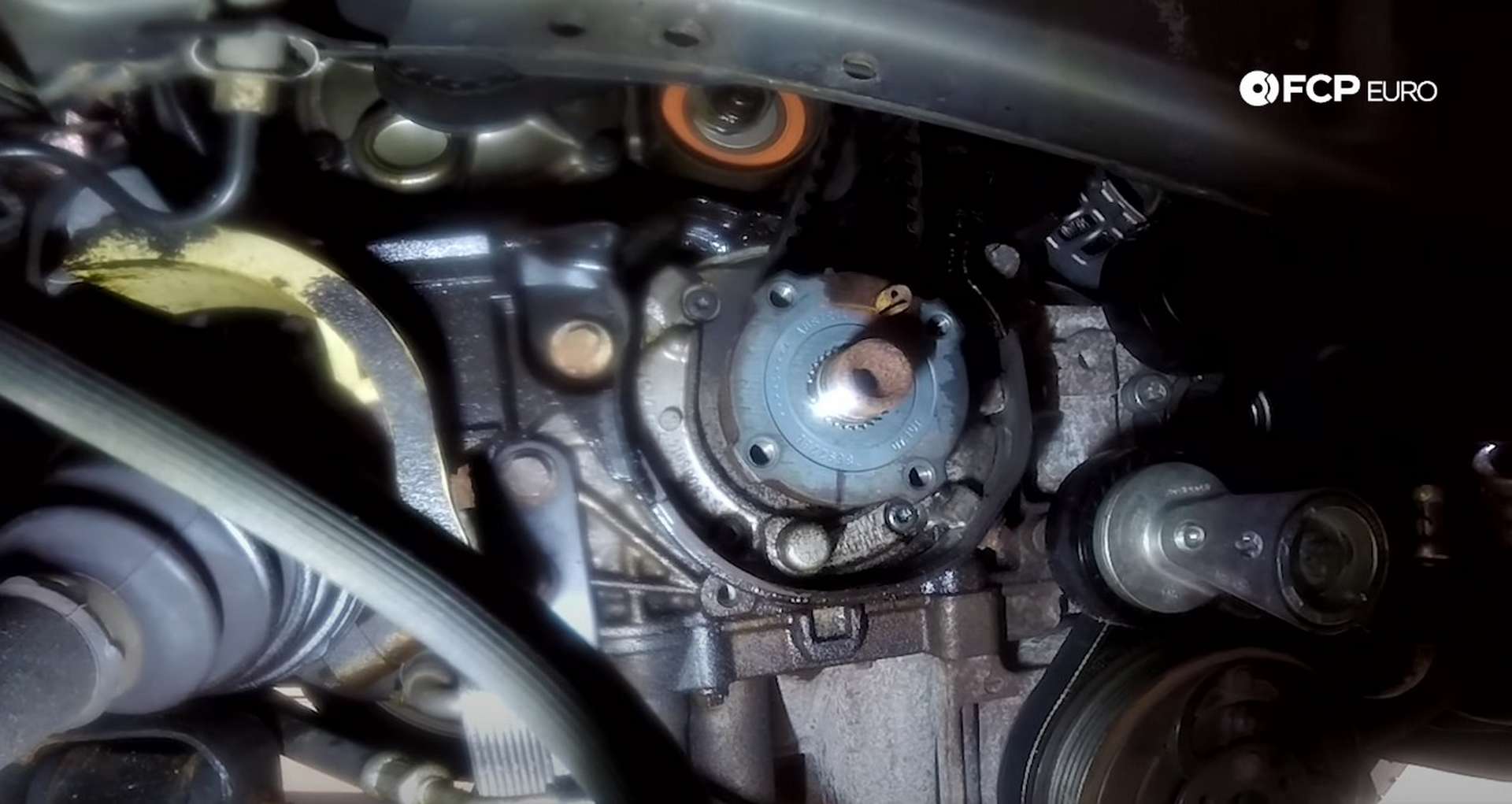 DIY Volvo P1 Timing Belt Replacement timing belt tensioner location